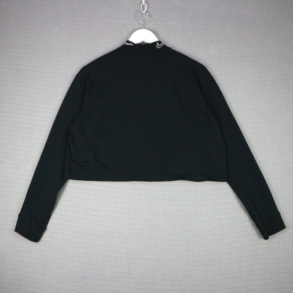 Nike Embellished Rhinestone Mock Neck Cropped Longsleeve Womens Medium - Picture 2 of 8